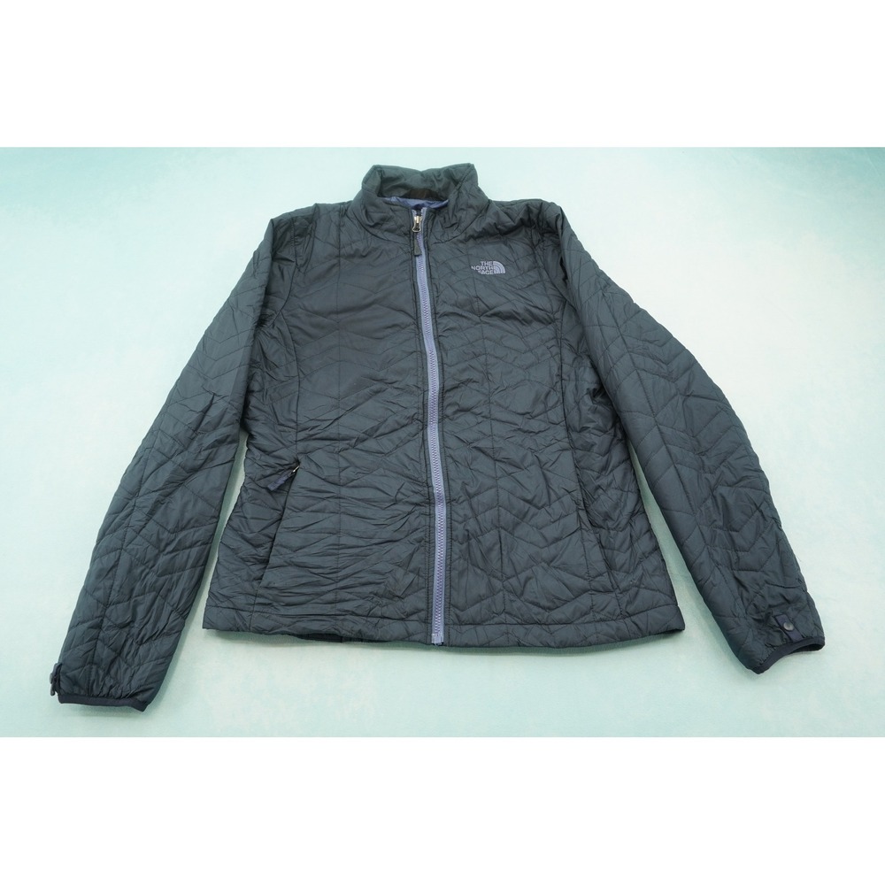 The North Face Womens L ThermoBall Gray Quilted Insulated Puffer Jacket